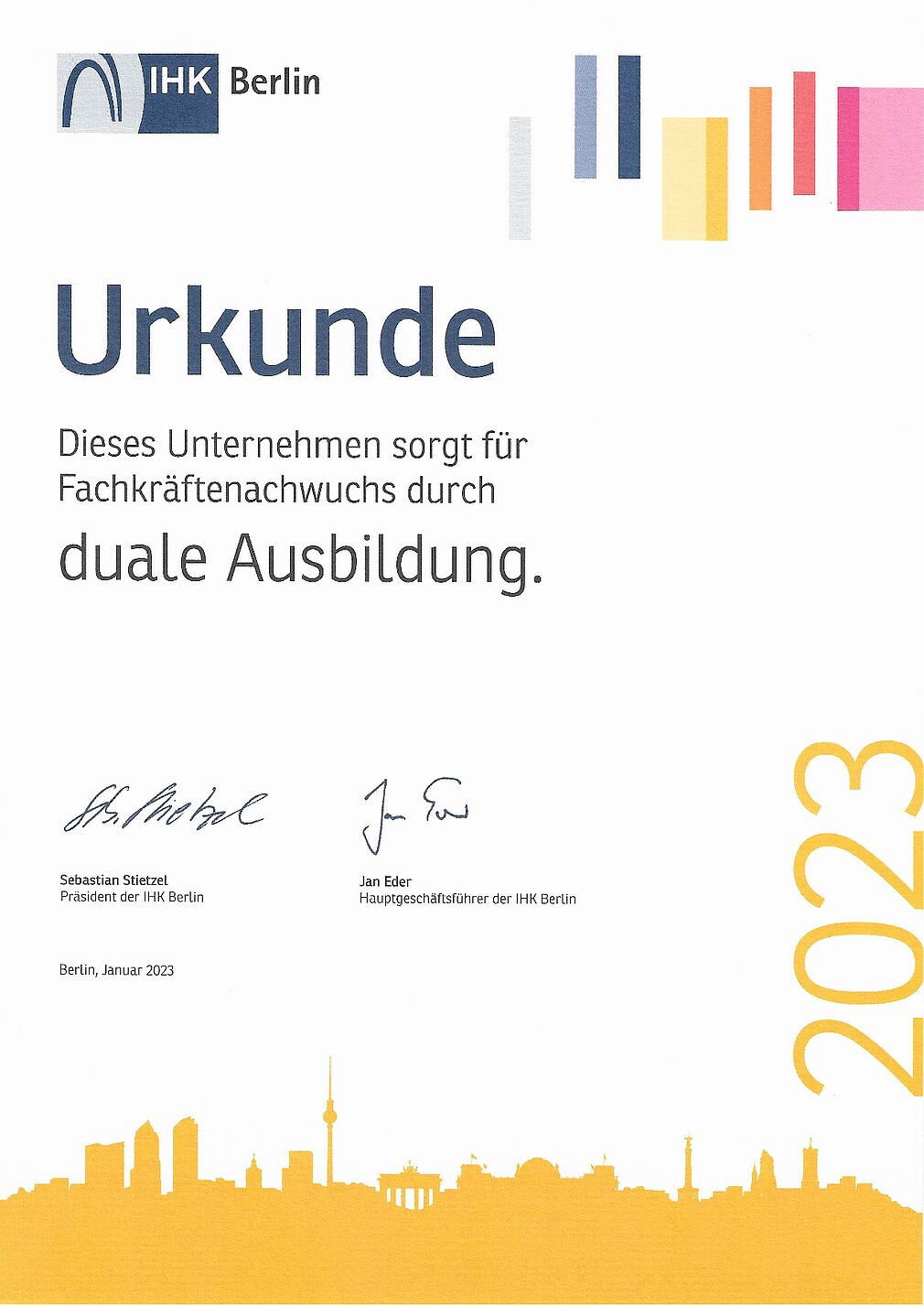 Urkunde IHK 2023