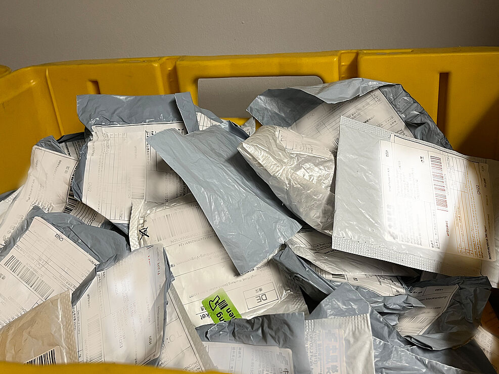 
	Wegen fehlender Pflanzengesundheitszeugnisse und Falschdeklaration wurden bei der Pflanzengesundheitsinspektion in Hessen diese Saatguttüten beschlagnahmt und von den deutschen Behörden zurückgesendet. © K. Kaminski/JKI
